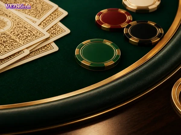 Ilustrasi meja blackjack di vt789
